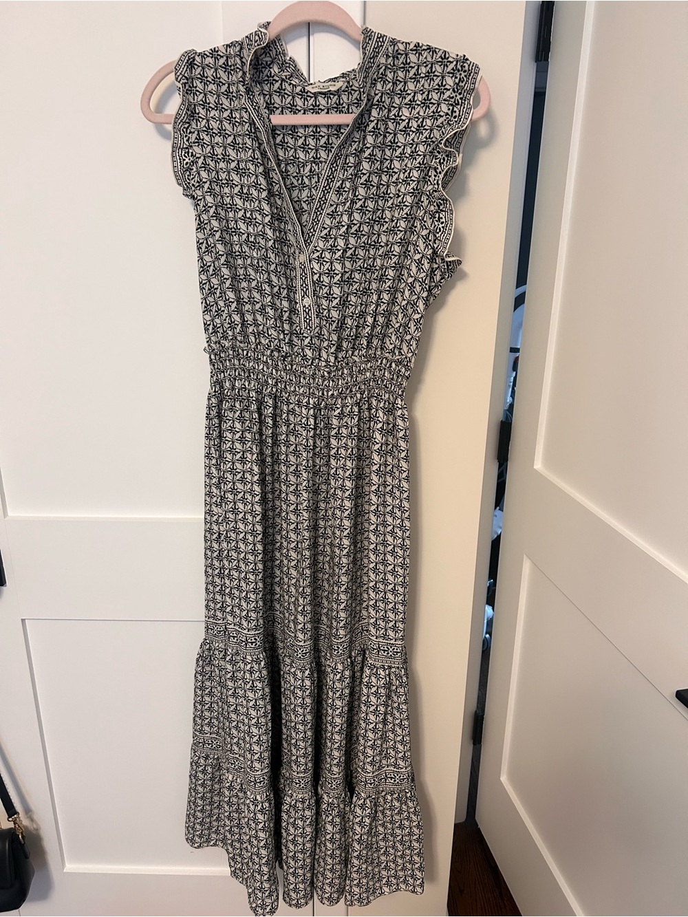Max Studio Black and White Printed Maxi Dress